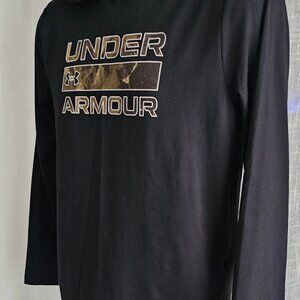 Under Armour  Hooded Jersey T-Shirt Black Size YL NWT